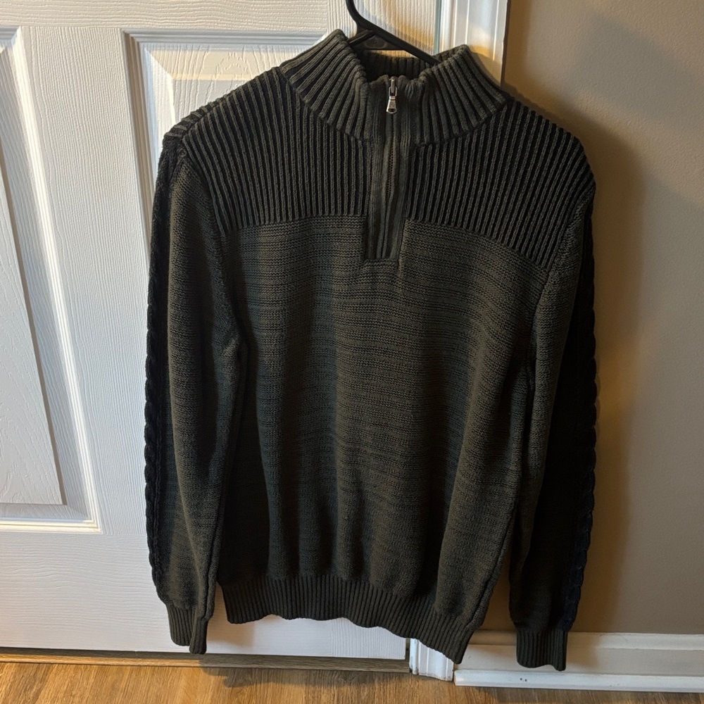 Rock & Republic Men's Dark Gray Zip-Up Sweater